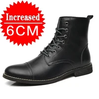 Elevator Shoes Men Western Boots 8CM Height Increasing Shoes Man Increased Inner Invisible Heightening Men's Lift Shoes