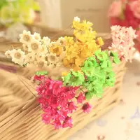 30pcs Mini Daisy Dried Flowers Bouquet Vase For Wedding Party Home Decor Outdoor Garden Eucalyptus Leaves Fake Plants 45cm 3