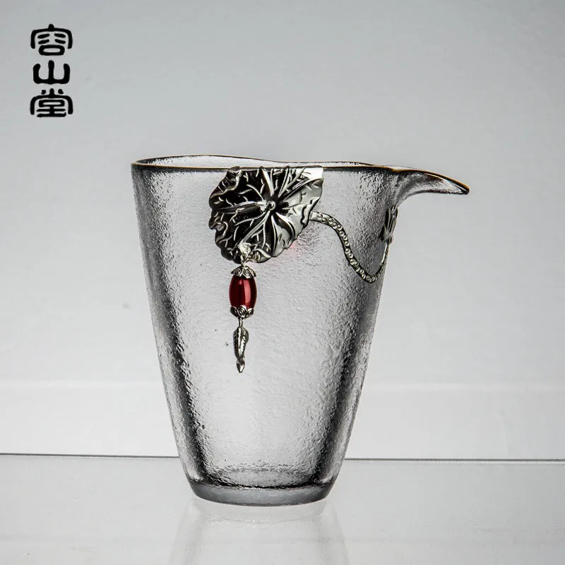 

Silver Crystal Glass Fair Cup Heat-Resistant Handmade Tea Pot Tea Serving Pot Kung Fu Tea Set