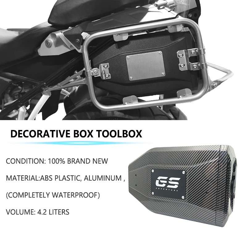 Waterproof 4.2 Liters Carbon Tool Box For BMW R1200GS R1250GS LC ADV R1200 GS R1250 GS Adventure GSA 2014-2023