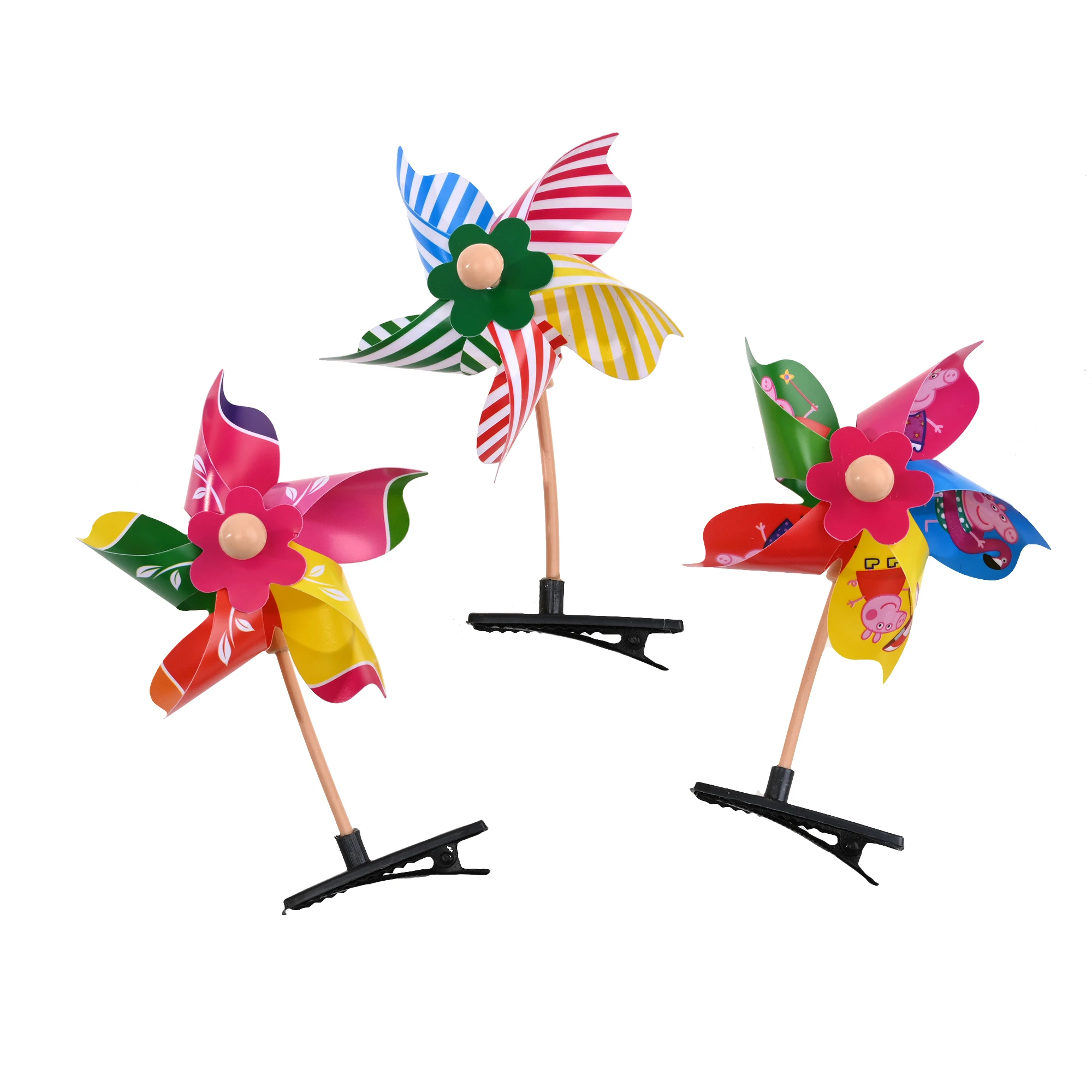 Fermaglio capelli arcobaleno a mulino per bambina molletta dolce_voghion.com