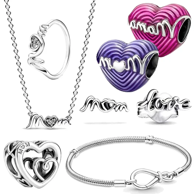 

925 sterling silver classic heart-shaped series set necklace earrings pendant fashionable and charming women's home jewelry gift