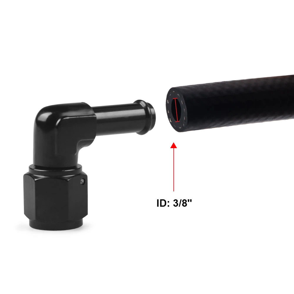 90 Degree 6AN Female Swivel to 3/8" Barb Fitting Adapter Anti-Leak