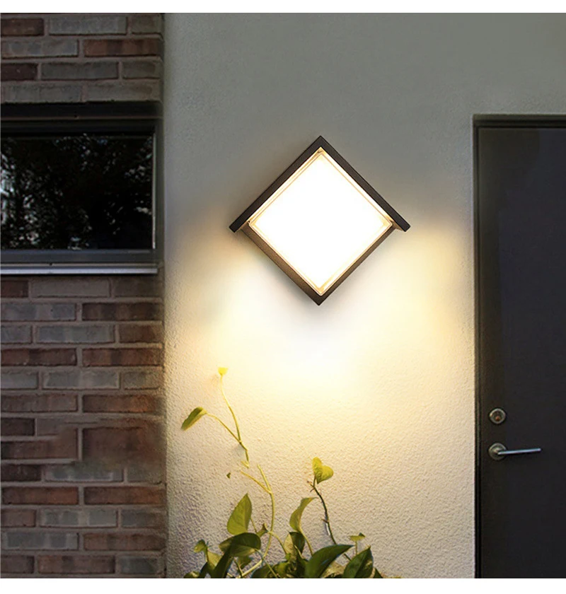IP65 Waterproof Outdoor Wall Light Fixtures Modern LED Wall Lamp Decor Interior Sconce Mounted Outside Lighting Rainproof Black