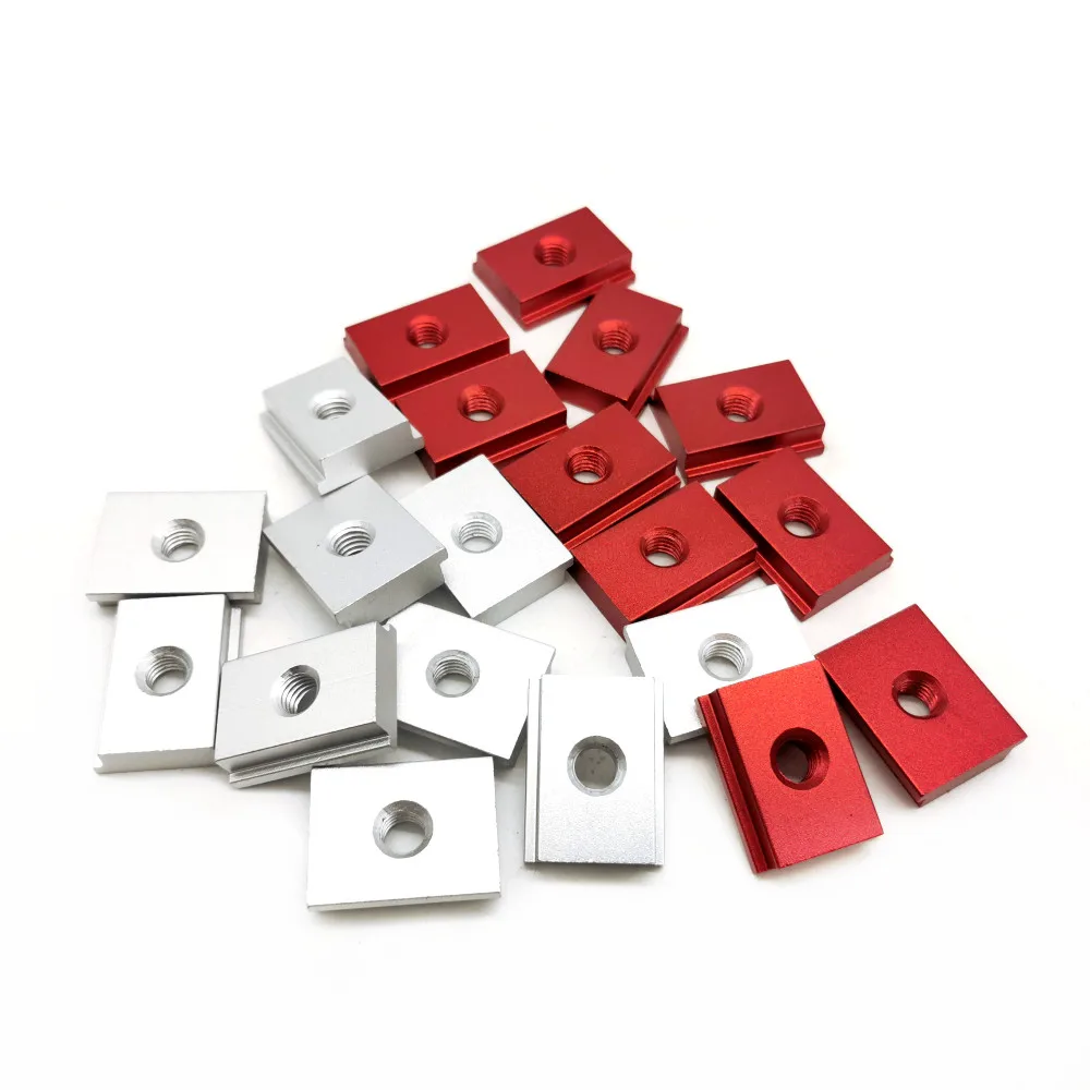 T-Slider for T-Slot miter track slider sliding nut aluminum alloy T slot nut for woodworking tool jigs screw slot fastener 10PCS woodworking t track slider