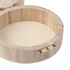 10*10*4.5cm Mini Round Wooden Storage Box Handmade Flip Cover Jewelry Organizer Box Vintage Wood Crafts 5