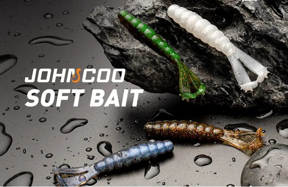 JOHNCOO 7 cm 3,1 g TPE Zwei T-Schwänze Weicher Köder Angelköder 6 Stück Künstlicher Wurmköder Wobbler Schwimmen Ned Rig – Detail 1