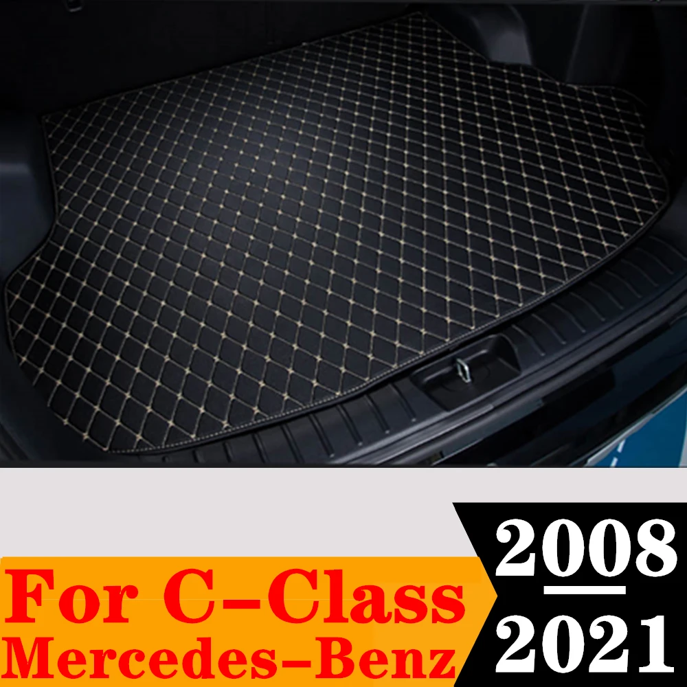 

Sinjayer Car AUTO Trunk Mat ALL Weather Tail Boot Luggage Pad Carpet Cargo Liner Cover Fit For Mercedes-Benz C Class 2008-2021