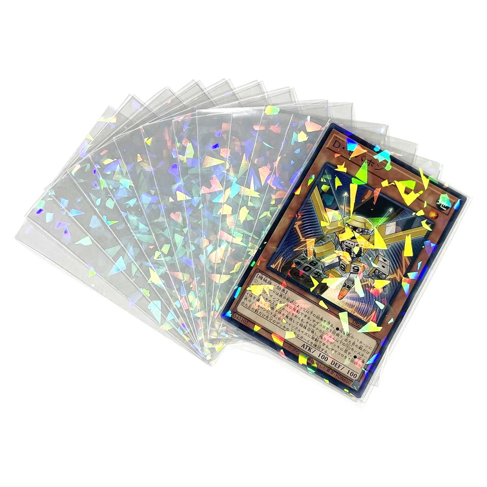 100PC Gemstone Laser Flash Holographic Idol KPOP Photo Card Sleeve Cover Cute Shinny Sparkly TCG Card Foil Protective Film MAGIC