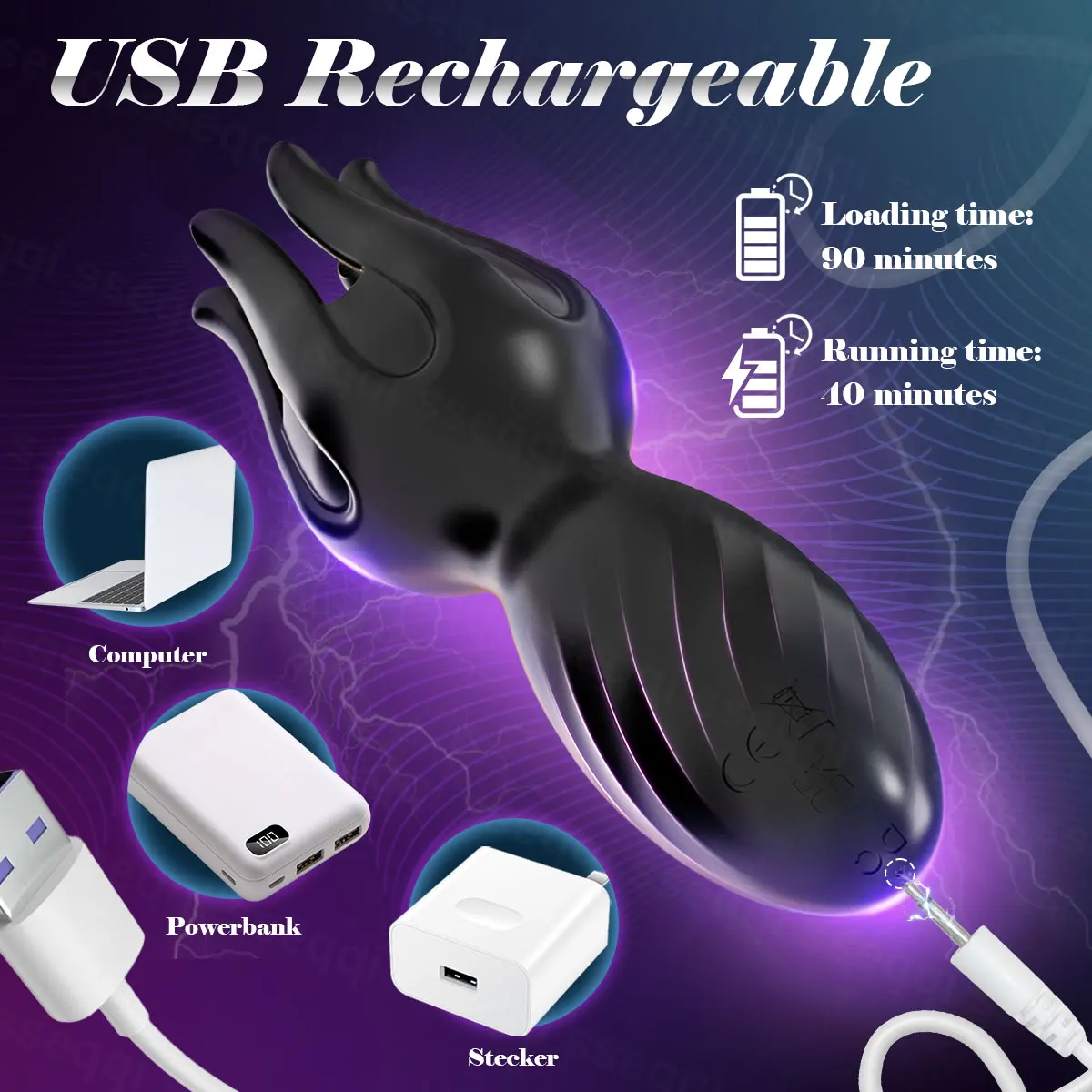 Back view of the Vibrating Glans Trainer showing textured surface details