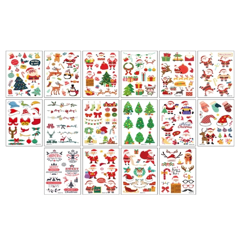 

Рождественские наклейки для тела и лица, мультяшные наклейки для макияжа, рождественские подарочные наполнители для сумок