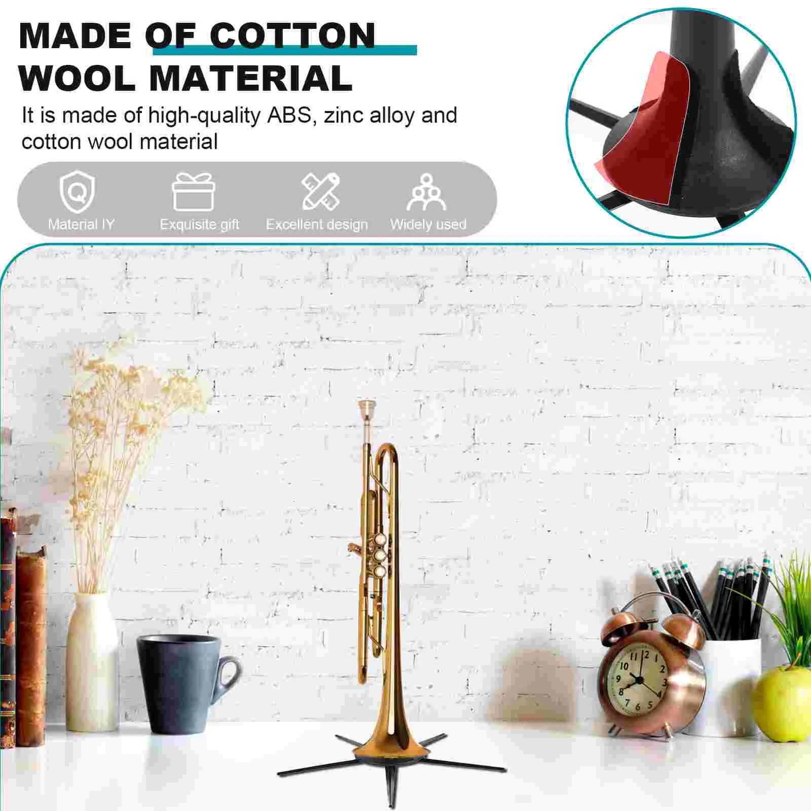 Folding Trumpet Stand Five Leg Bracket Holder Flugelhorn Display Rack Musical Instruments Practical Stand Durable ABS Material