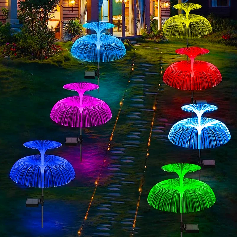 Solar LED Jellyfish Lights Outdoor Garden Decor Lawn Light 7 Color Change Waterproof Patio Yard Pathway Decor Solar Flowers Lamp