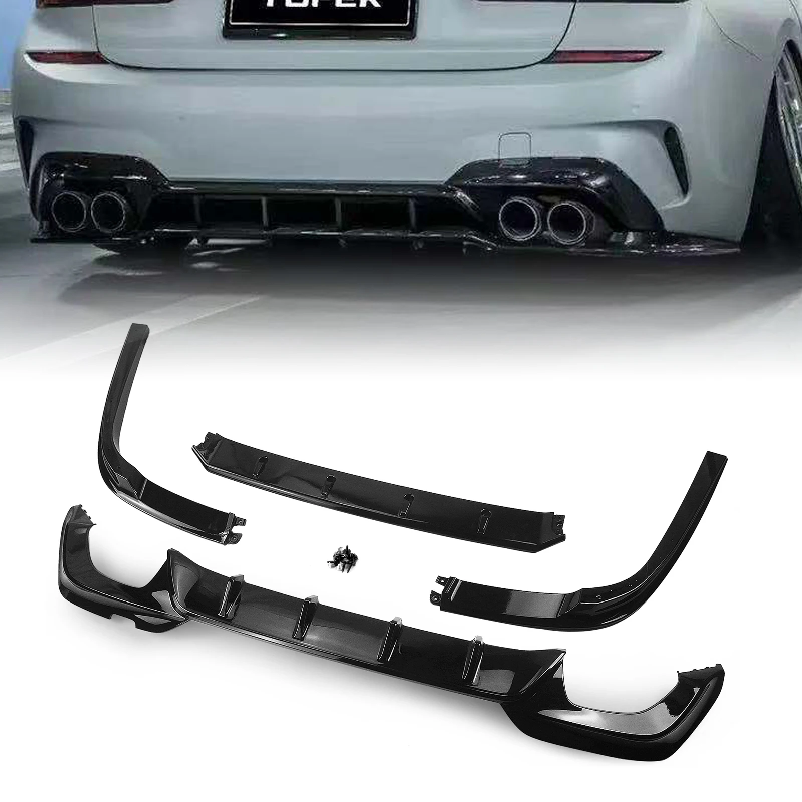 YOFERRearBumperDiffuserLipForBMW325i325LI330iMSport20192021ABSPlastic.jpg