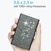 New Diamond Metal Business Card Case Aluminum Organizer Flash Rhinestone Slim Business Card Case Business Supplies 2