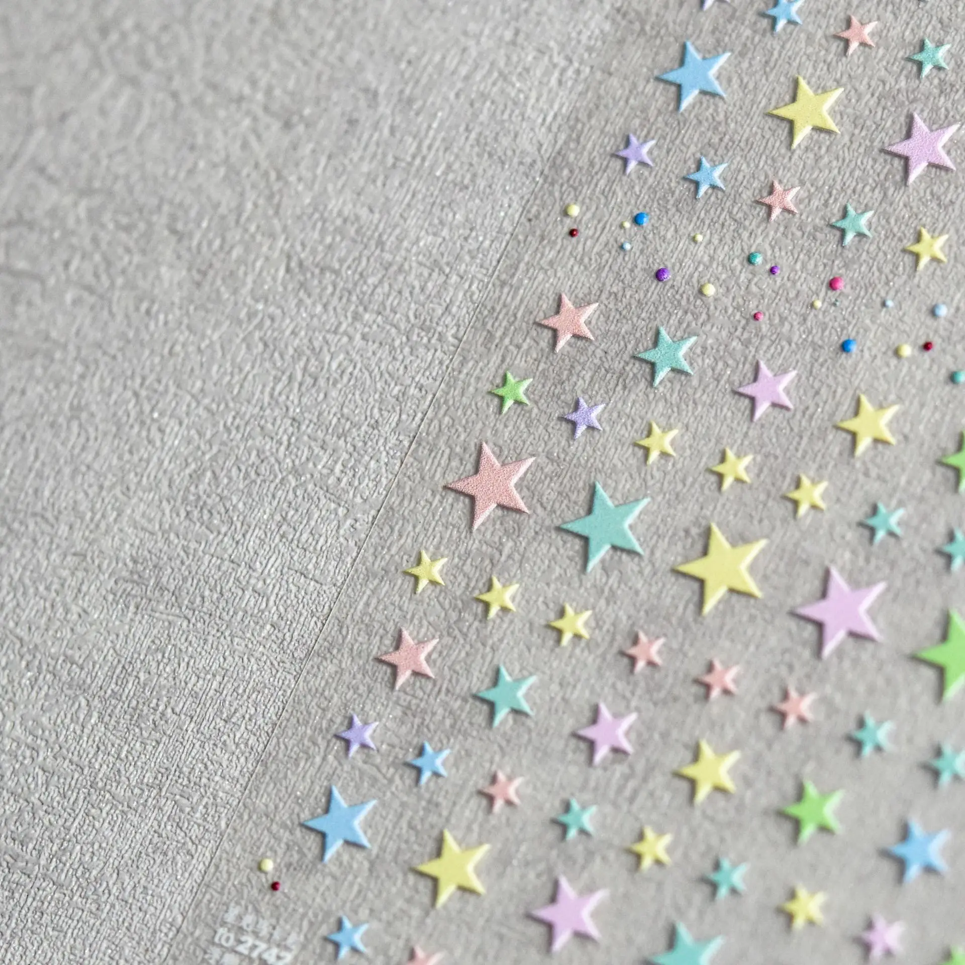 5D Relief Kawaii Colorful Star Nail Art Stickers Multi Macaron Mangxing Nail Decorations Self Adhesive Decals Accessories nail stickers 1pcs