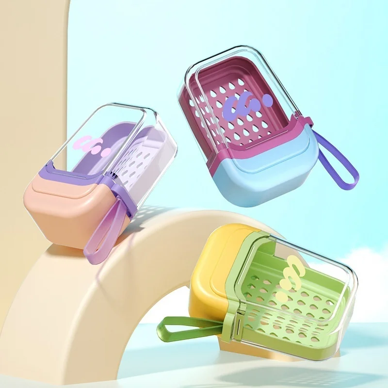 Portable Mini Soap Box Portable Mini Soap Box Sealed Drain Moisture-Proof Transparent Luxury Soap Box Casa Bathroom Accessories