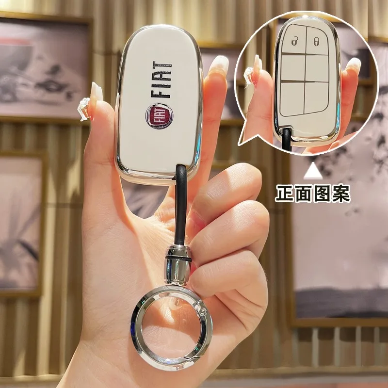 Soft TPU Fiat Car Remote Key Case Cover for Fiat Freemont 500X 500 500L Chrysler 200 300 Dodge 2/3 Buttons Auto Accessories