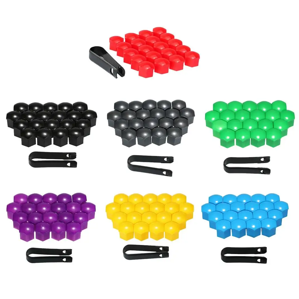 2x 20 Pcs Wheel Nut Universal Tire Nut Covers with Removal Tool (19mm)