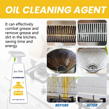 Heavy Oil Cleaner Powerful Kitchen Oil Stain Degreaser Oil Stains Remover Cleaning Grills Ovens Home Cooktop Cleaning Spray 2