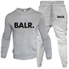 Men's Sets 2-Piece Hip Hop Anime Cartoon BALR Printed Plus Fleece Fashion Autumn Men O-Neck Sweatshirts Sweatpants Casual Suit 2