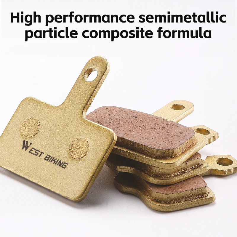 WEST BIKING Bike Brake Pads Copper Semimetal For SHIMANO MT200 M515 C501 1/2/4/6/8 Pairs Wear-resistant Disc Bicycle Brake Pads
