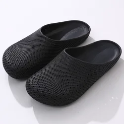 Breathable Summer Slip - On Anti - Slip Safety Clogs for Men - Lightweight Indoor & Outdoor Work Shoes (Black)