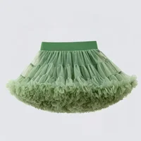 Jupes tutu en dentelle pour filles de 1 à 10 ans, jupes tutu en mousseline de soie moelleuses, jupes tutu de couleur unie, jupes de danse pour filles, jupons en tulle pour enfants 5