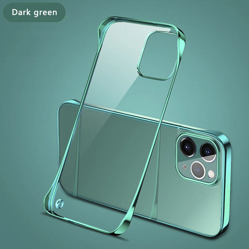 Transparent PC Hard Plating Frameless Phone Case For Iphone 13 Pro Max 12 Mini 11 X XR Xs Max 7 8Plus Borderless Thin Cover Case waterproof phone pouch Cases & Covers