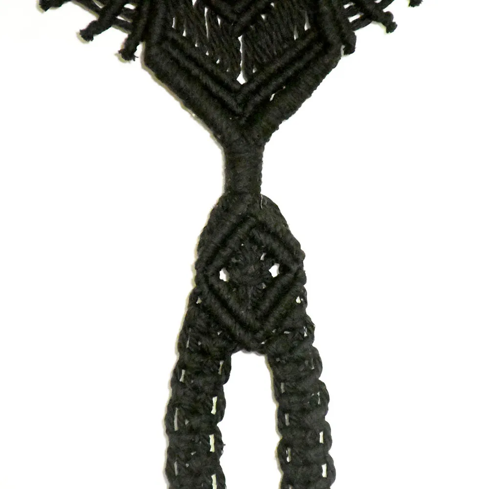 handmade macrame hat holster bat shape hat hanging shelf on wall for home decoration