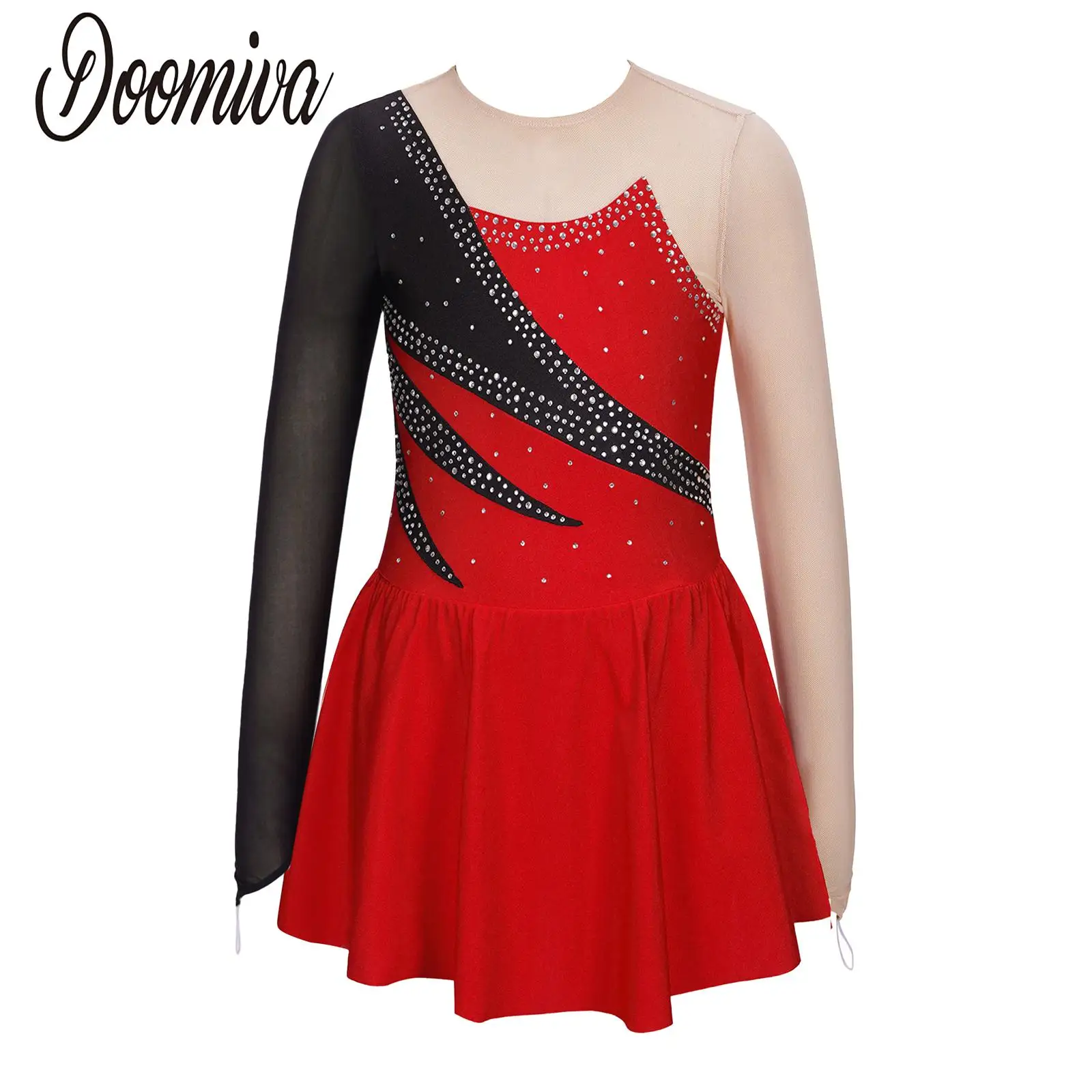 Rhinestone Roller Figure Leotard Dresses For Girls Children Ballet