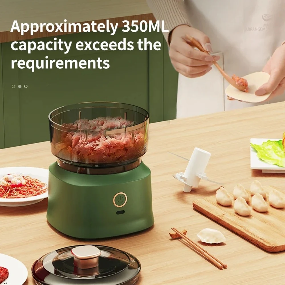 350ml Mini Wireless Electric Garlic Press Dual-purpose Food Processor USB Rechargeable Kitchen Food Shredder Meat Grinder Vegeta 3