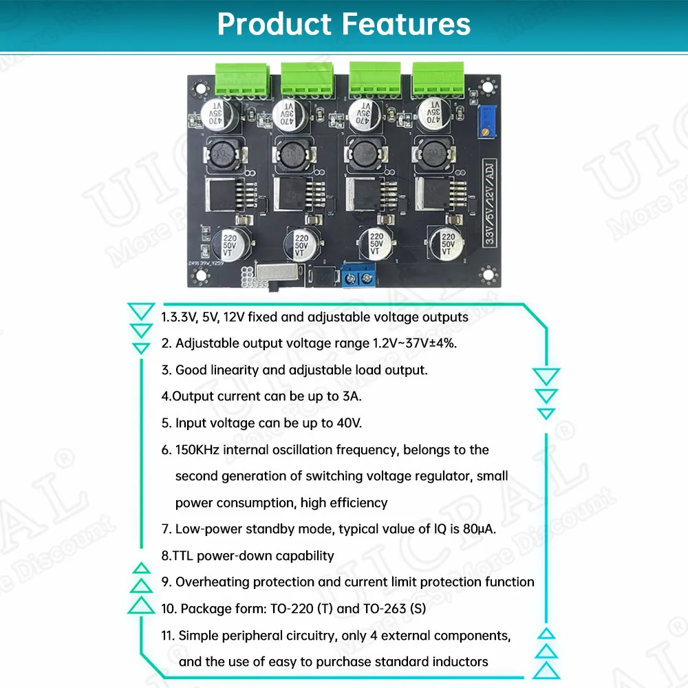 マルチサーキットスイッチング電源モジュール、調整可能な電圧出力、lm2596、3.3v、5v、12v、adj - AliExpress