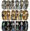 Wholesale 20Pcs/Lot Color Mix Retro Shell Filled Stainless Steel Rings Male Trendy Party Jewelry Lover Band 1