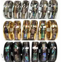 Wholesale 20Pcs/Lot Color Mix Retro Shell Filled Stainless Steel Rings Male Trendy Party Jewelry Lover Band 1