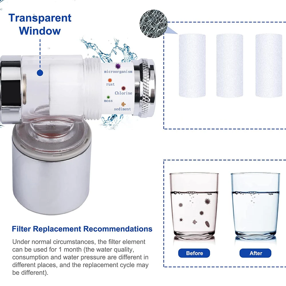Kitchen Faucet Extender with Filter 2 Modes Metal Universal Swivel Bubbler Nozzle Sprayer 1080° Rotate Filtered Faucet Extension 3