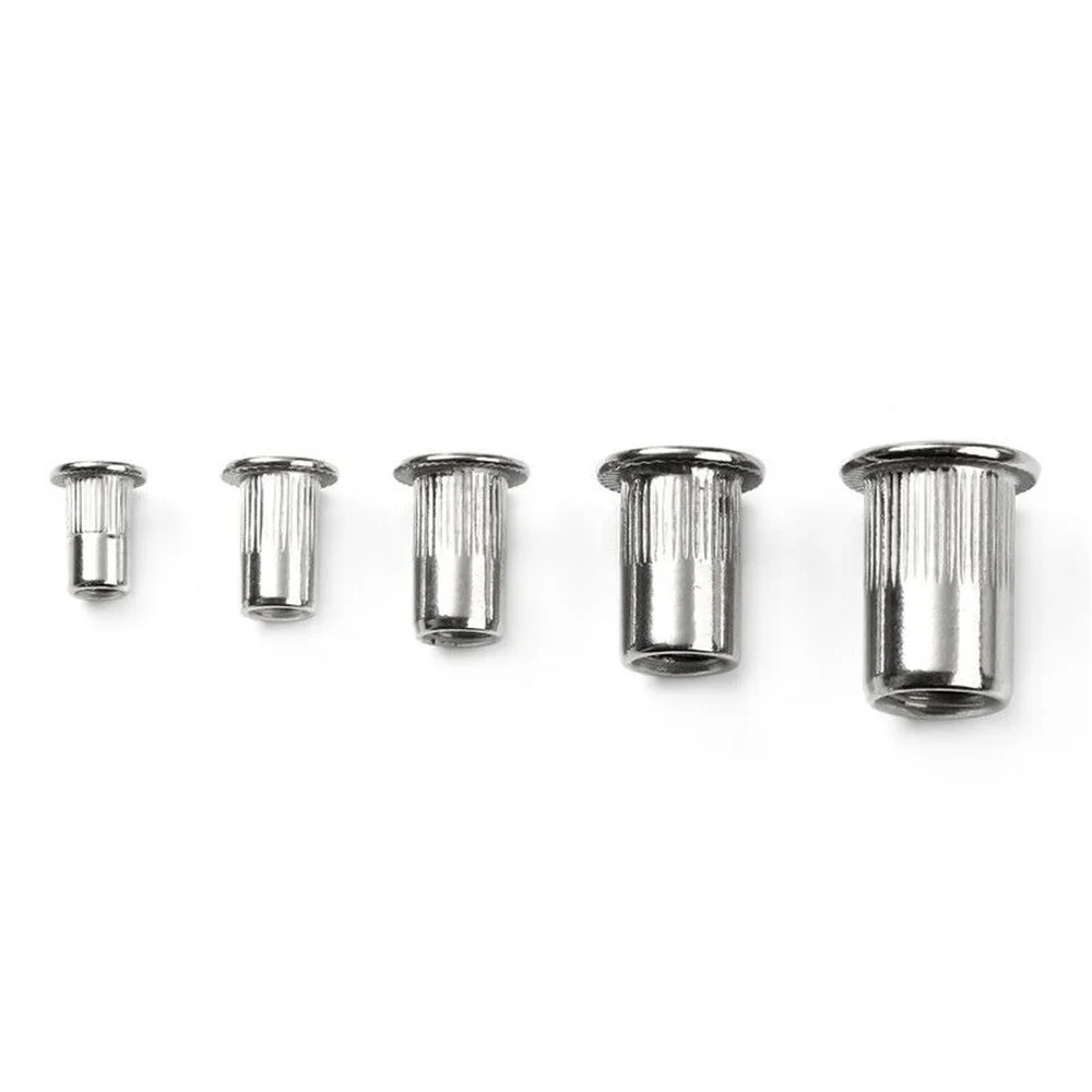150-teiliges metrisches Nietmuttern-Sortiment-Set aus Edelstahl 304, M3, M4, M5, M6, M8, Flachkopf-Nietmuttern-Set, Nuss-Gewindeeinsatzmutter – Detail 7