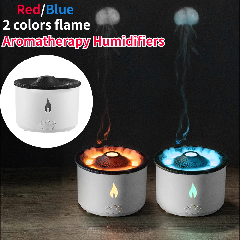 Aromatherapy Humidifiers Moisturize Skin Jellyfish Flame Mini Aroma Diffuser Relieve Fatigue Home Appliance for Home Office