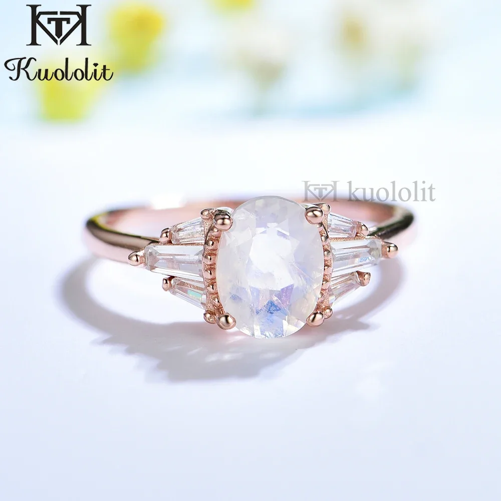 Sterling Silver Moonstone Lillypad Ring main image 1