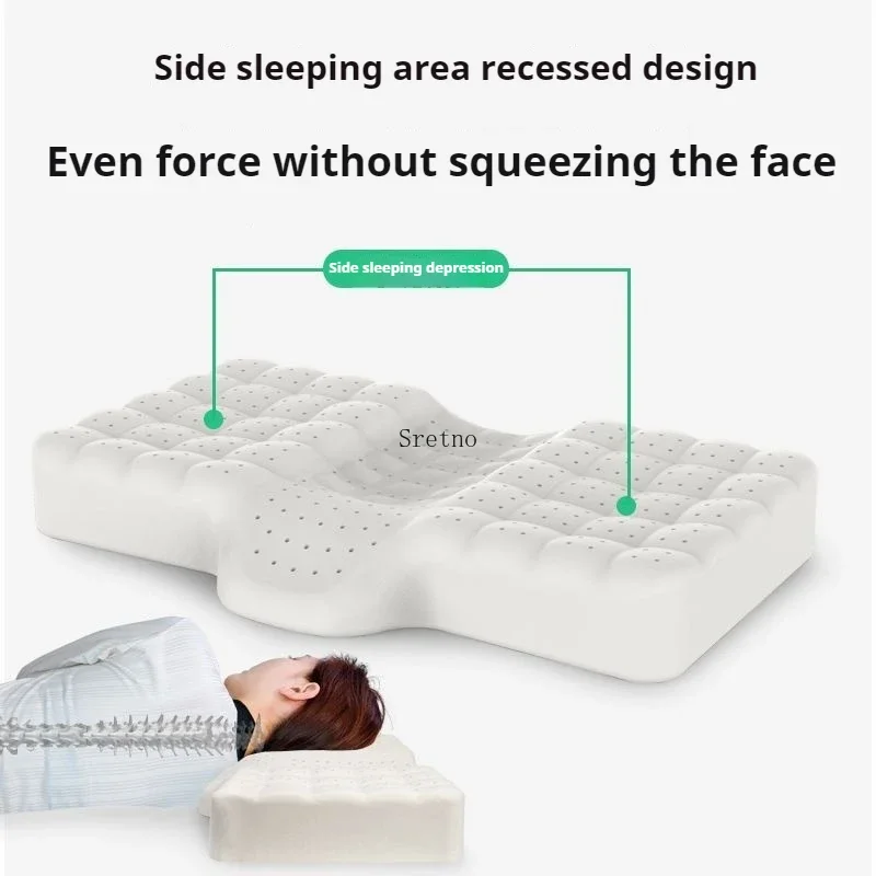 Thailand Natural Latex Neck Pillow for Single Person Sleeping Adult Specific Cervical Protection Pillow almohadas para dormir 3