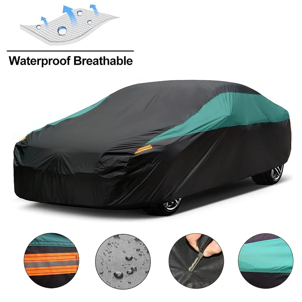 Car Cover Universal Full Outdoor Waterproof Sun Rain Snow UV Protection Fit SUV/Sedan/Hatchback