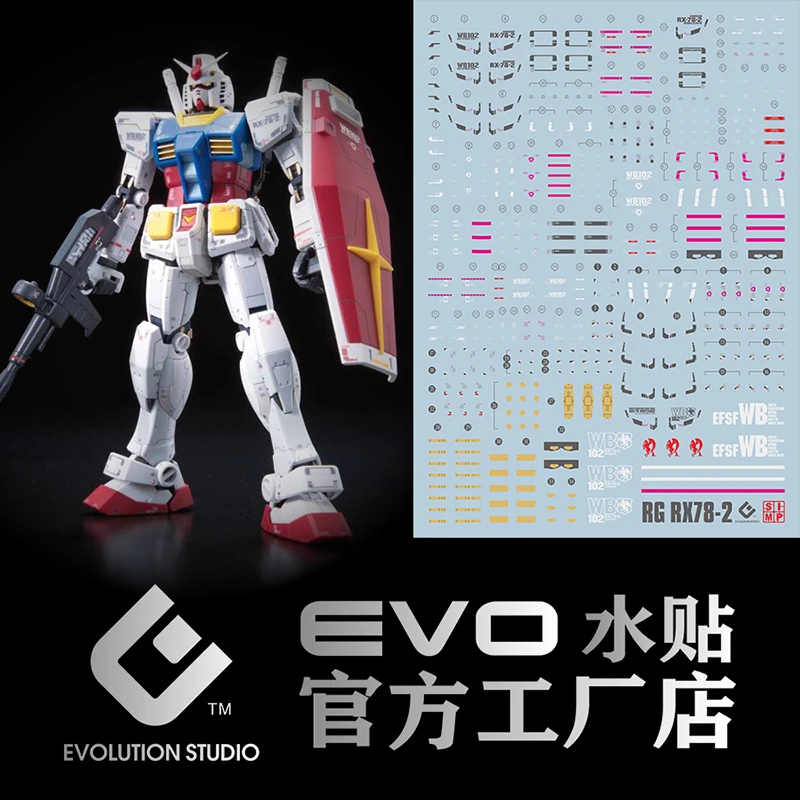 Фото Водные Переводные картинки EVO, модель слайдов, Переводные картинки для 1/144 RG, флуоресцентная наклейка, коллекционные модели, игрушки, аксессуары №1