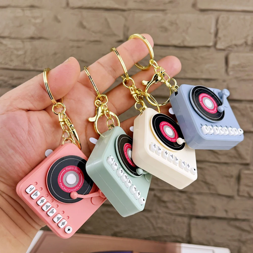 Mini Creative CD Player Music Keychain Toy Record Player Music