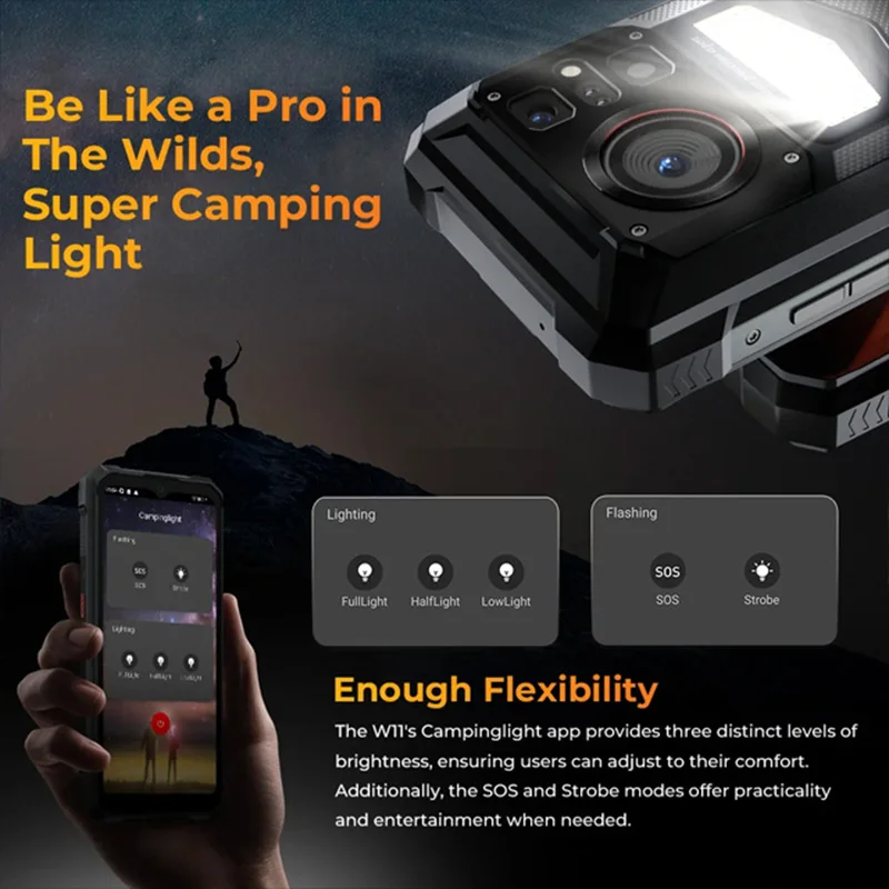 HOTWAV W11 12GB+256GB 280LM Flashlight 6.6'' FHD+ 20800mAh Battery 24MP Night Vision 33W Fast Charging 4G Global Version 4