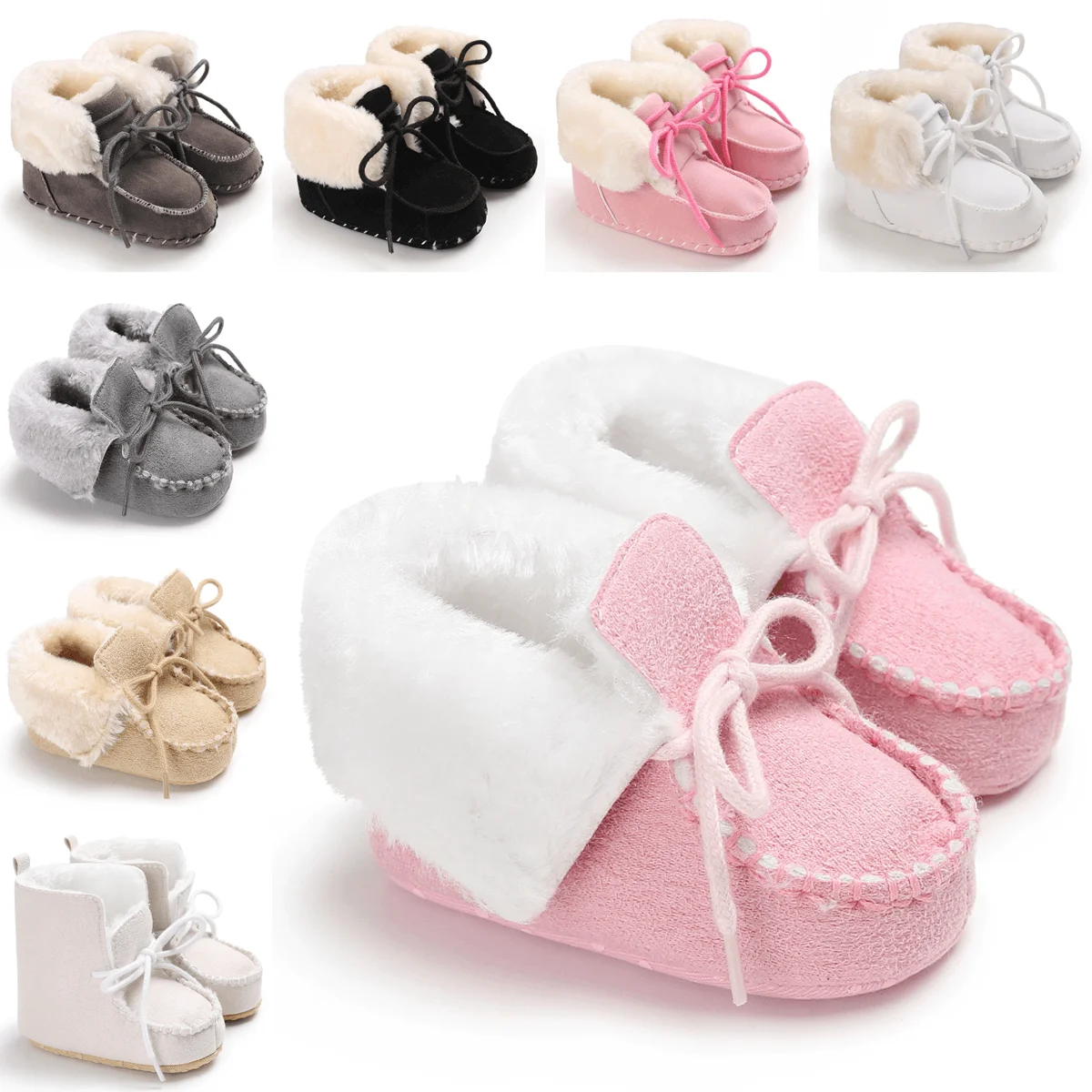 Детская обувь для малышей, пинетки для новорожденных девочек и мальчиков, зимние мягкие Нескользящие теплые ботинки для снежной погоды, ботинки для младенцев, обувь для малышей
