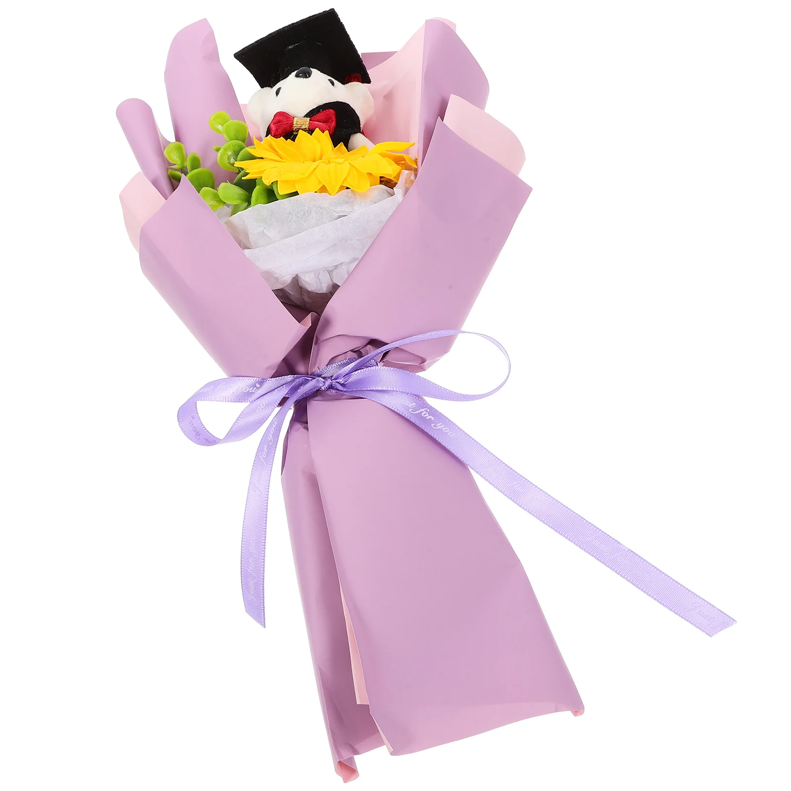 

Mini Ornaments Dr Bear Bouquet Gift Flower Adorable Purple Present Banquet