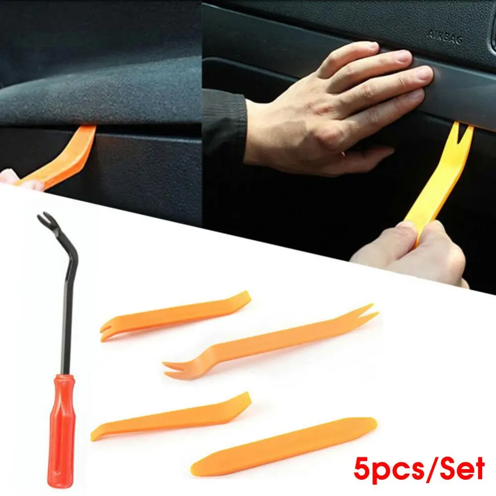 5Pcs Pry Plate Kit Car Audio Disassembly Kit Navigation Disassembly Installer Prying Automobile Nail Puller And Car Repair Tool
