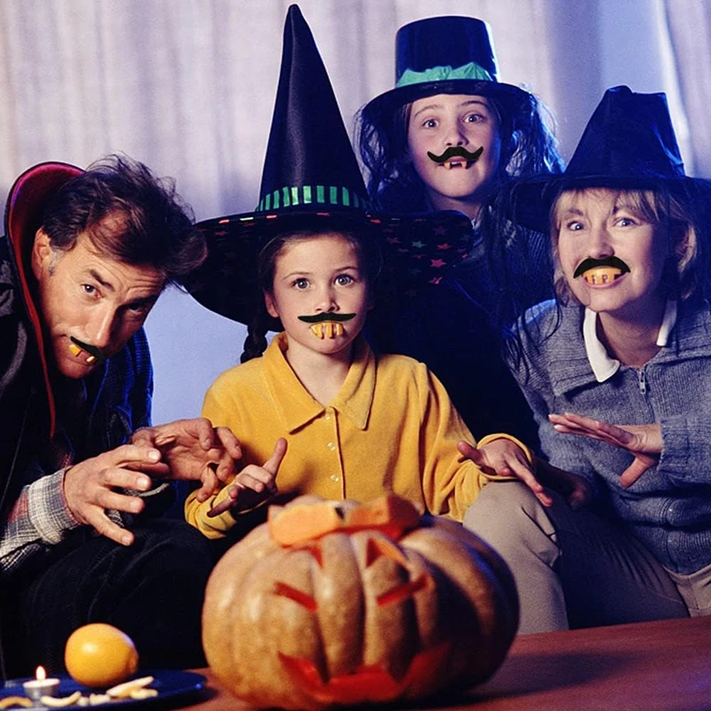 Handheld Photo Props Pirate Party Decorations 48pcs Funny Mustache Wedding Birthday Party Photobooth Props Kids Pirate Party Costume Cosplay Fake Beard Halloween Decoration