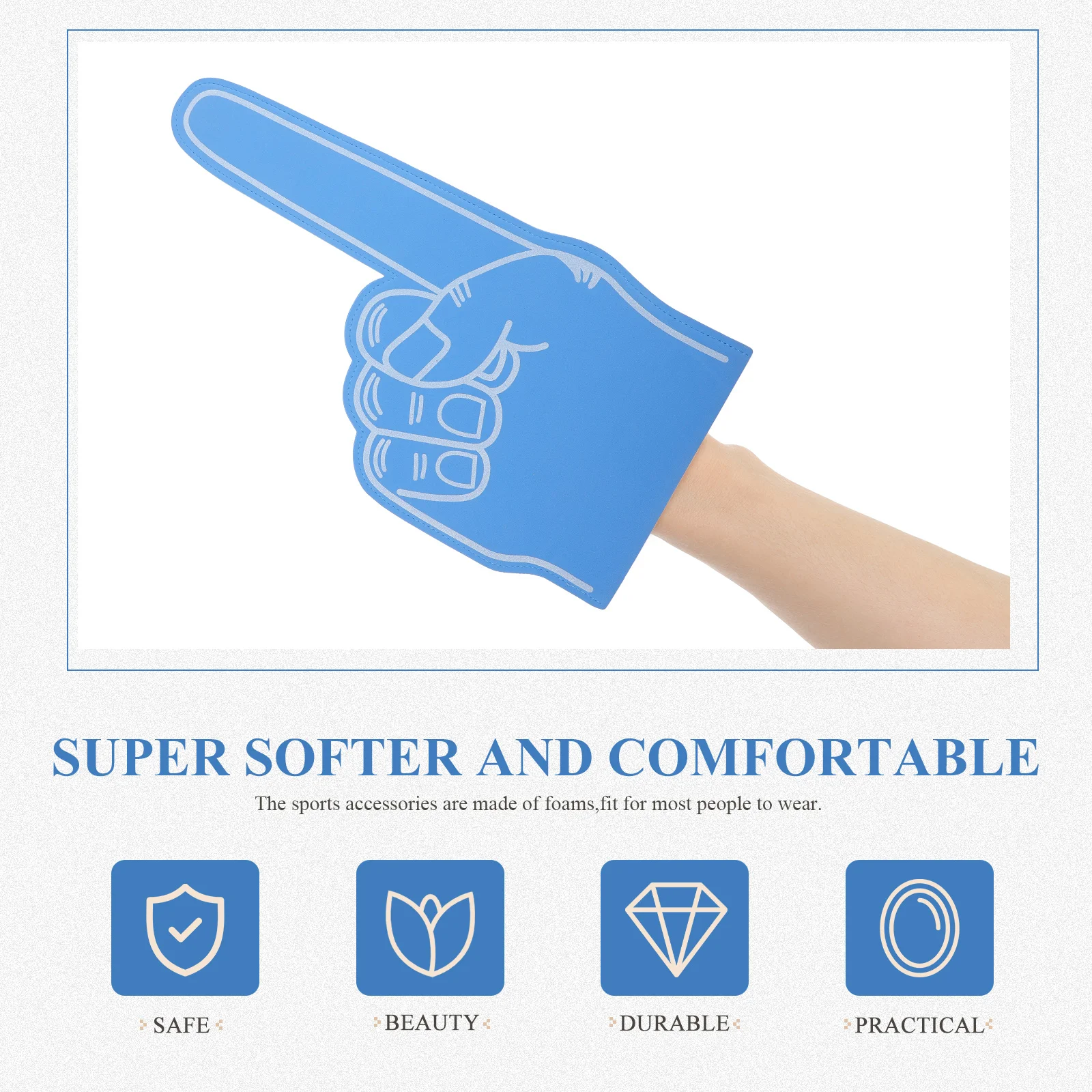 3pcs Foam Fingers Sports Event Cheerleading Hands Party Noisemaker Foams Finger Sports Fan Souvenir Team Accessories