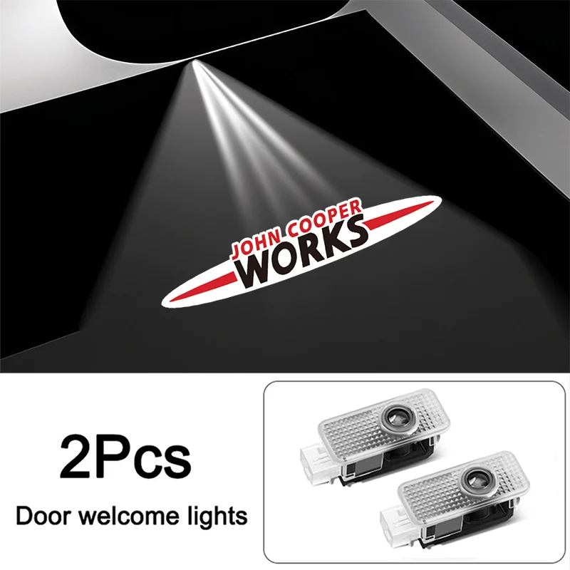2 Stück Mini-Emblem Autotür-Willkommenslicht Zubehör für MINI Cooper S Works JCW R55 R56 R50 R53 R60 R61 F54 F55 F56 F57 F60 R57 – Detail 9